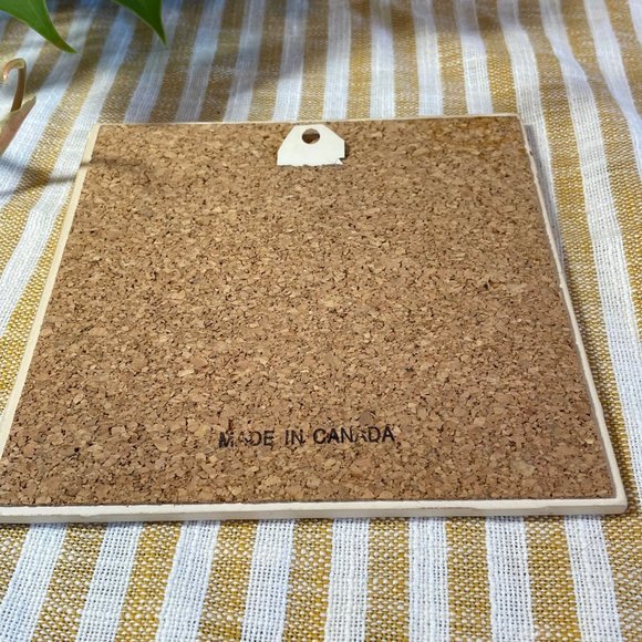 Vintage THE EAGLE By Sue Coleman Native Design Tile And Cork Trivet Wall - Picture 4 of 5